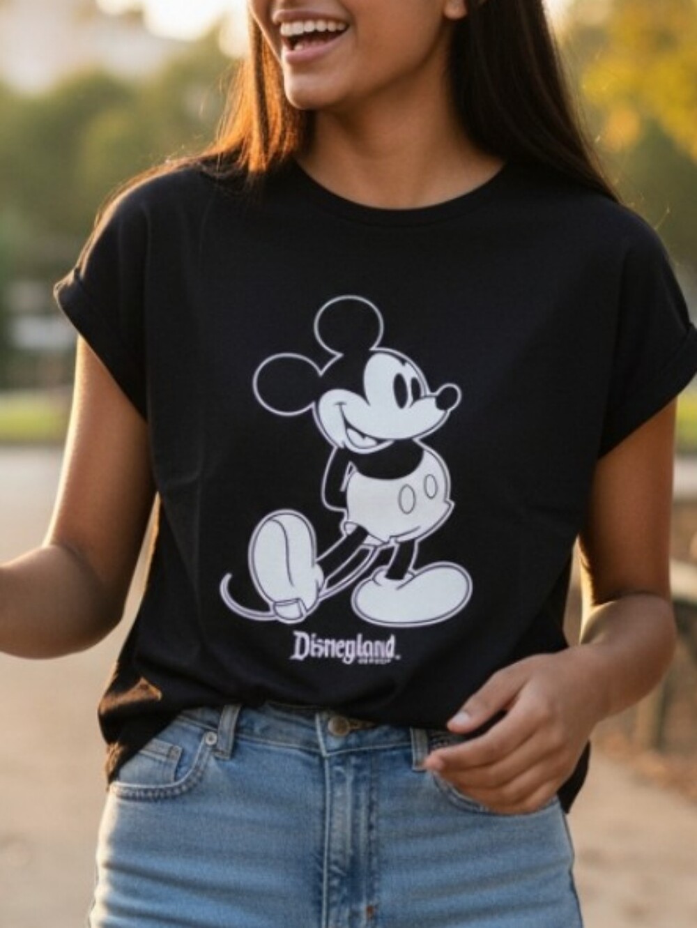 Mickey Mouse shirt Juniors Size Large Black